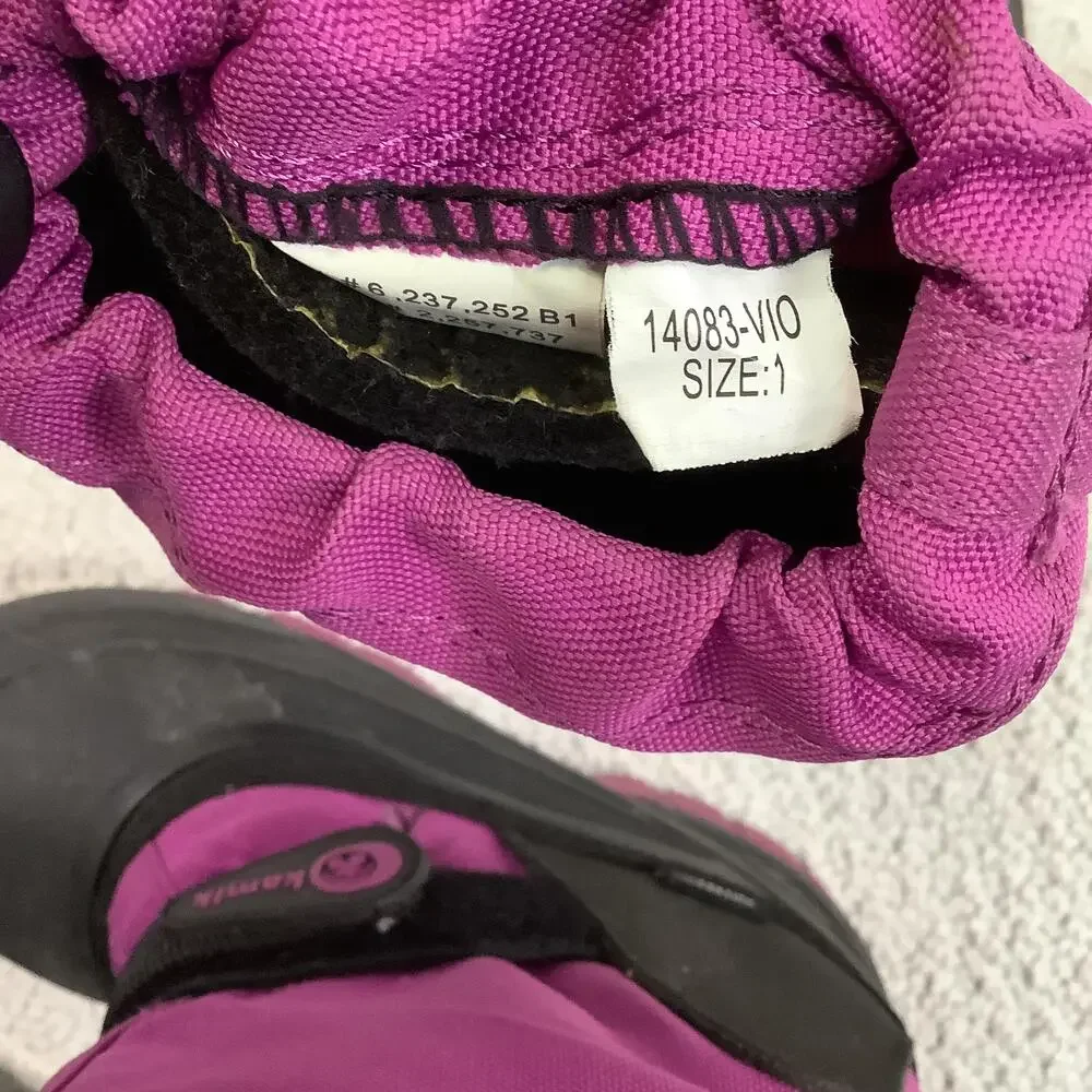 Kamik Snow Boots Youth Size 1 Purple Waterproof Insulated Winter 14083-VIO